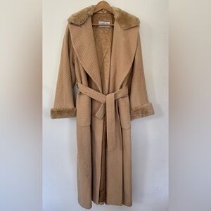 Vintage Giuliana Teso Long Coat Alpaca Virgin Wool Kidmo Hair Fur Size 44 Med